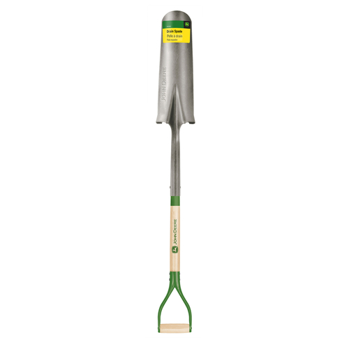 Spade 42" Steel Round Drain Wood Handle Green