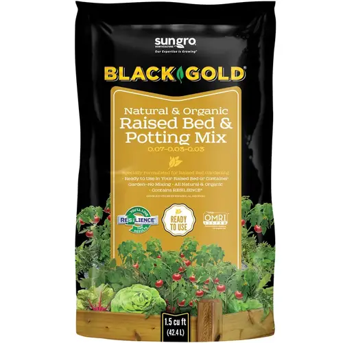 Black Gold 143004.CFL1.5P Raised Bed Mix Organic Flower and Vegetable 1.5 cu ft