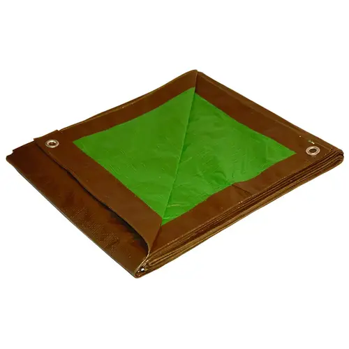 Reversible Tarp . Dry Top 20 ft. W X 20 ft. L Medium Duty Polyethylene Brown/Green Brown/Green