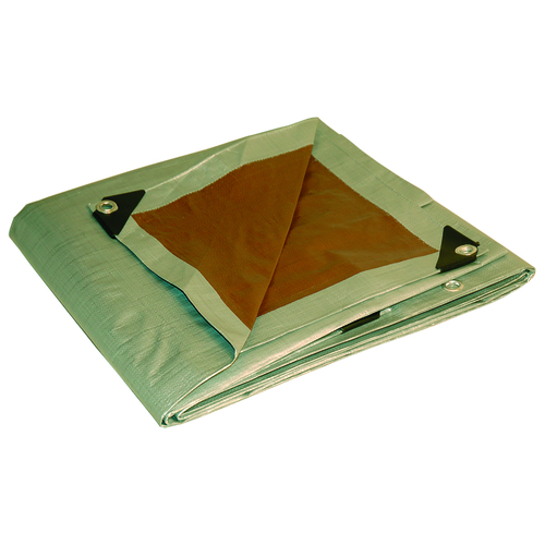 Foremost Tarp Co. 21224 Reversible Tarp . Dry Top 12 ft. W X 24 ft. L Heavy Duty Polyethylene Brown/Silver Brown/Silver