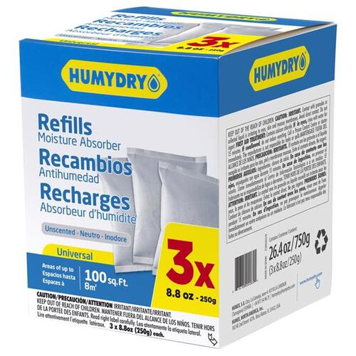 Humydry USA250X3RC6 Refill Moisture Absorber each Refill Moisture Absorber 8.8 pk