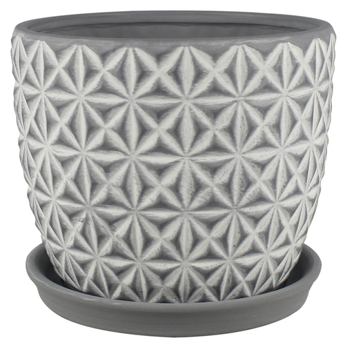 Trendspot CR01178S-08H2 Planter Tribeca 7.3" H X 8.3" W X 8.3" D X 8" D Ceramic Charcoal Charcoal