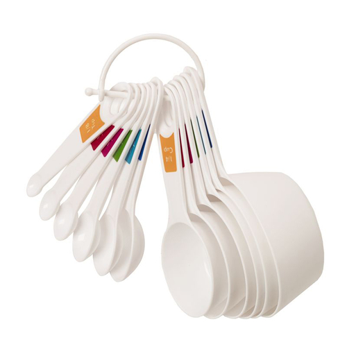 Measuring Spoon and Cup Set Plastic White White