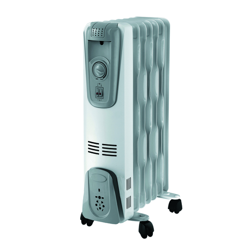 Soleil CYRA457 Radiator Heater 160 sq ft Oil Filled Electric Gray/White