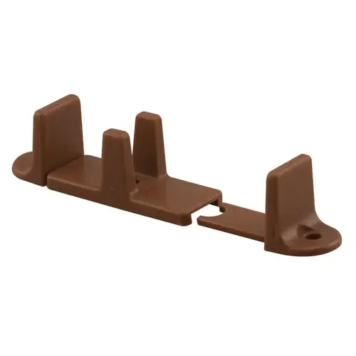 Bypass Sliding Door Guide, Adjustable, Dark Brown Plastic, 1 In. High   pair