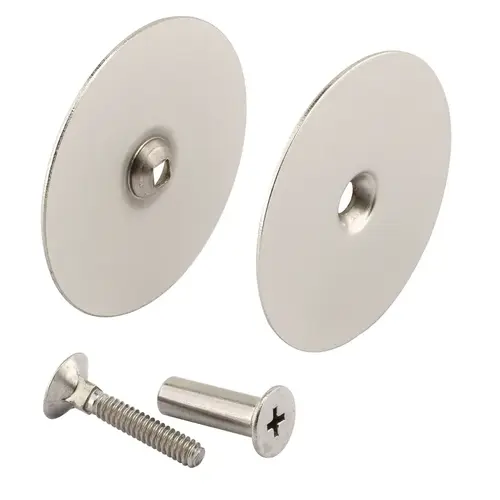 Hole Cover Plate, Steel, Satin Nickel, For: 1-3/4 in Thick Doors