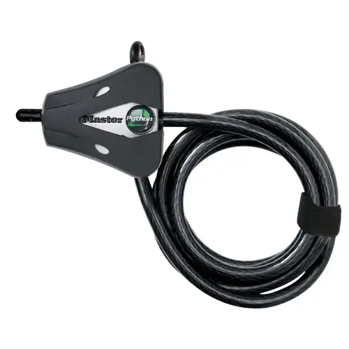 Python Adjustable Locking Cables, 5/16 Cable Dia, Black