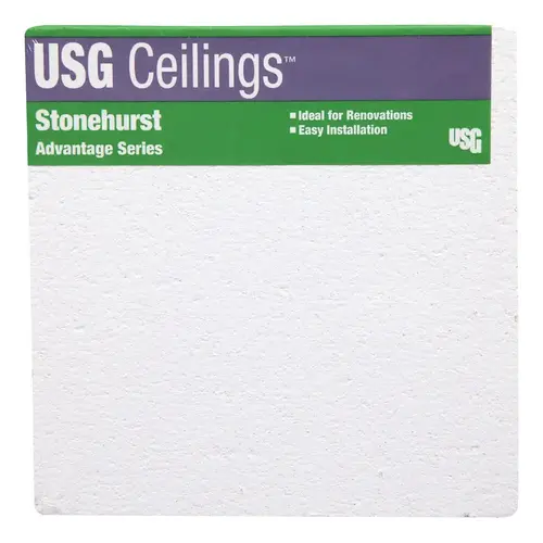 Ceiling Tile 48" L X 23.88" W 4" Square Edge White