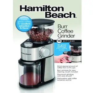 HAMILTON BEACH 80385 Coffee Grinder Black/Silver Stainless Steel
