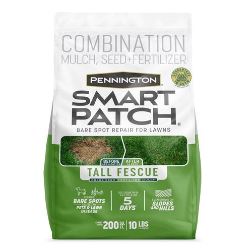 Pennington 100545665 Seed/Fertilizer/Mulch Repair Kit Smart Patch Tall Fescue Grass Sun or Shade 10 lb