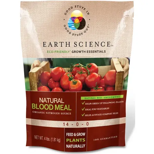 Earth Science 11892-6 Blood Meal Soil Amendment Growth Essentials Organic 4 lb