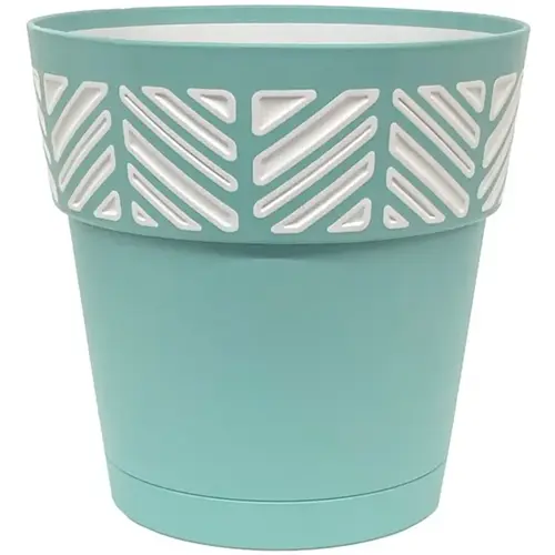 Deroma 9E82ZFZ029 Planter Mosaic 7.49" H X 8" D Resin Vaso Save Teal Teal