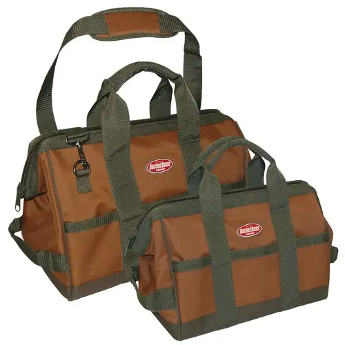 Bucket Boss 60028 Tool Bag Gatemouth 9" W X 12" H Polyester Brown Brown Pair