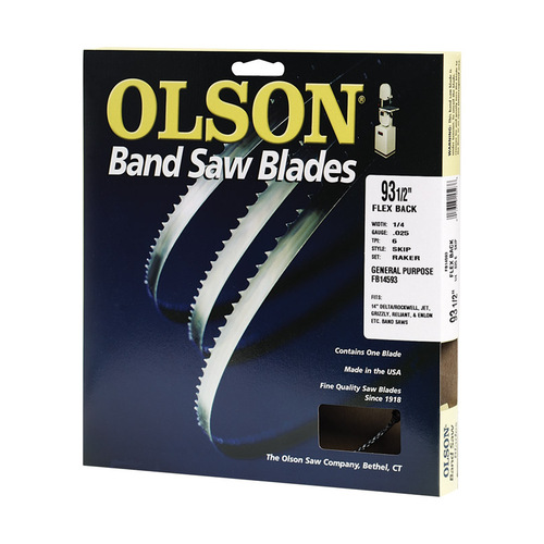 Olson FB14593DB Band Saw Blade 93.5" L X 0.3" W Carbon Steel 6 TPI Skip teeth
