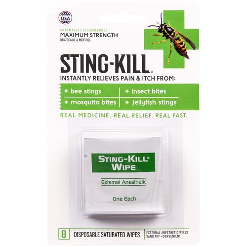 Sting Kill 5200 Anesthetic Wipes White White