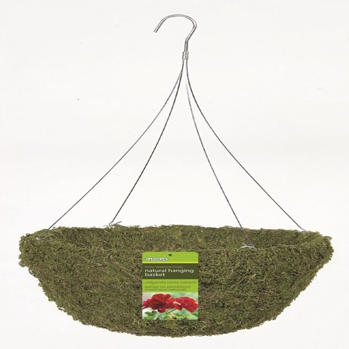 Gardman R475 Hanging Basket 14" D Natural Fiber Sphagnum Moss Green Green