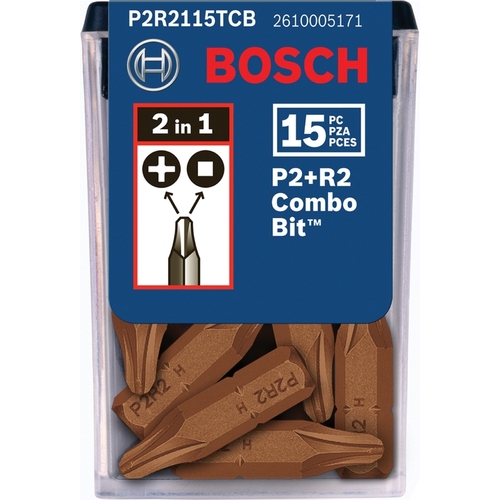 Bosch P2R2115TCB Combo Bit Set Phillips 1" L Steel