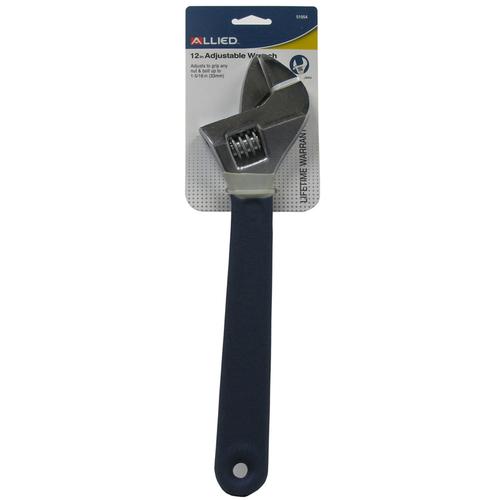 Allied 51054 Adjustable Wrench Metric and SAE 12" L Black
