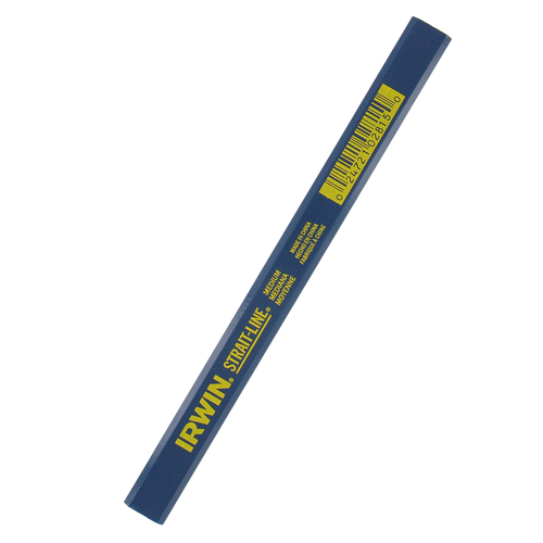 Irwin 66305SL Carpenter Pencil, Blue, 7 in L, Wood Barrel