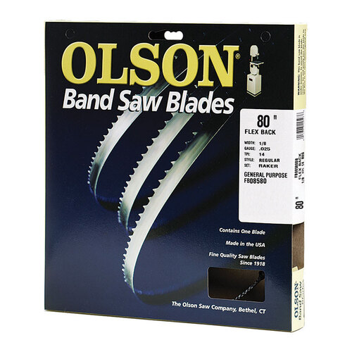 Olson FB08580DB Band Saw Blade 80" L X 1/8" W Carbon Steel 14 TPI Regular teeth