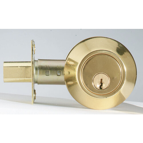 Single Cylinder Deadbolt Polished Brass Brass Polished Brass