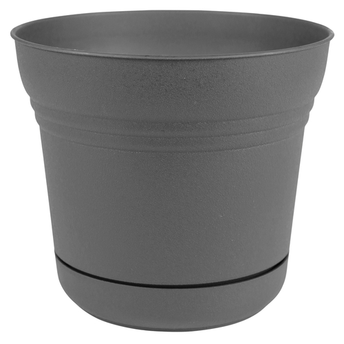 Planter Saturn 8.5" H X 10" D Polyresin Charcoal Charcoal