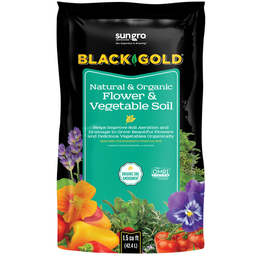 Black Gold 1423003.CFL1.5P Garden Soil Organic Flower and Vegetable 1.5 cu ft
