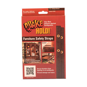 Quake Hold 4162 Furniture Strap Nylon Self Adhesive Brown Assorted 1" W X 15" L Brown