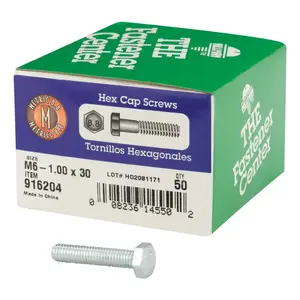 Hillman M6-1.00 mm D X 30 mm L Heat Treated Steel Hex Head Cap Screw 50 pk Hillman M6-1.00 mm D X 30 mm L Heat Treated Steel Hex Head Cap Screw 50 pk