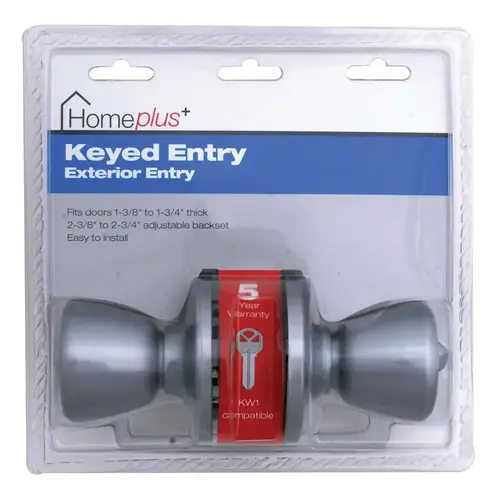 Entry Lockset Satin Chrome ANSI Grade 3 1-3/4" Satin Chrome