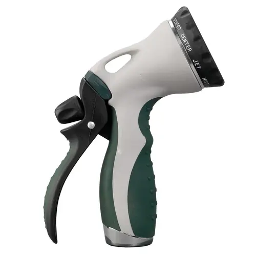 Hose Nozzle Signature Series 10 Pattern Multi-Pattern ABS Gray/Green - pack of 12