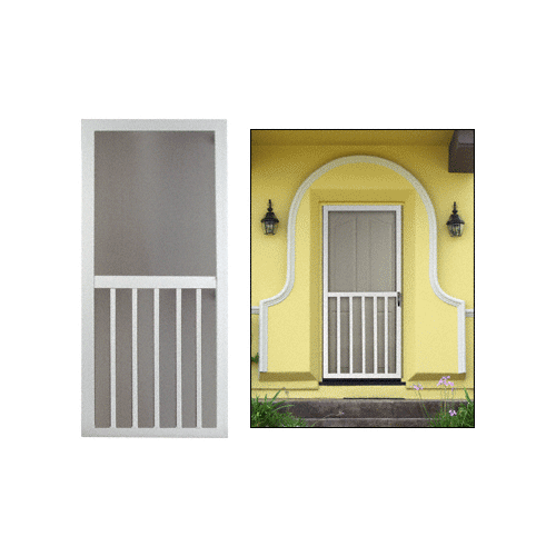 Columbia 2616110104 Verona 5B White 32" x 80" Vinyl Hinged Screen Door