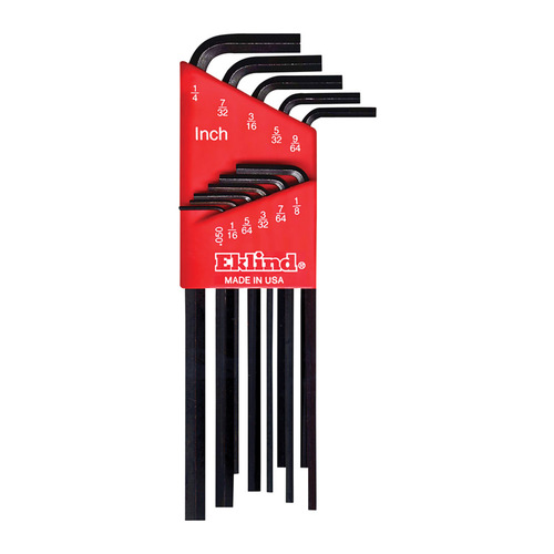 Hex L-Key Set Hex-L .050 to 1/4" SAE Long Arm Red