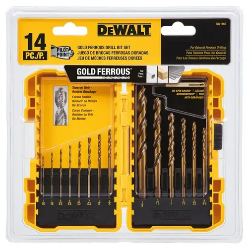 Drill Bit Set High Speed Steel Pilot Point Straight Shank Ferrous Oxide