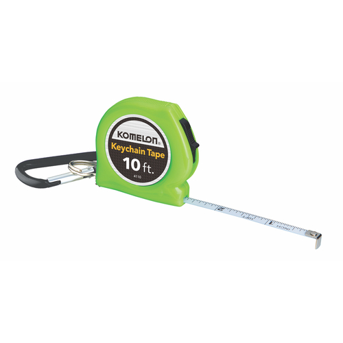 Komelon 4110CS Keychain Tape Measure 10 ft. L X 1/4" W Green