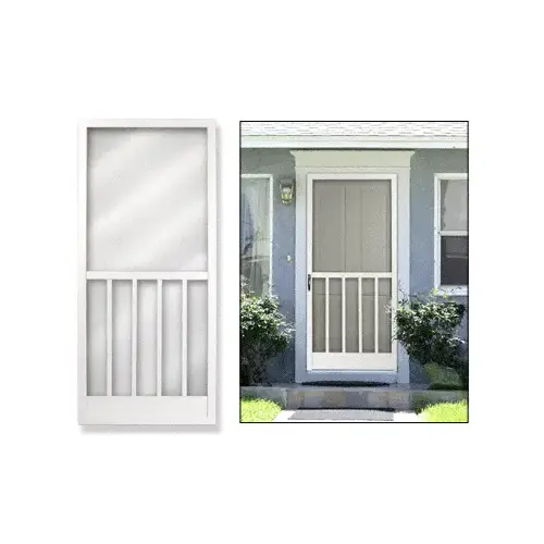 Columbia 2616120204 Verona White 36" x 80" Vinyl Hinged Screen Door