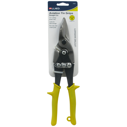 Allied 31651 Straight Aviation Snips 11" Carbon Steel Yellow