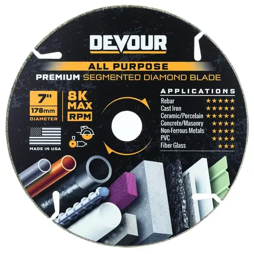 Cutting Wheel DEVOUR 7" D Diamond Segmented