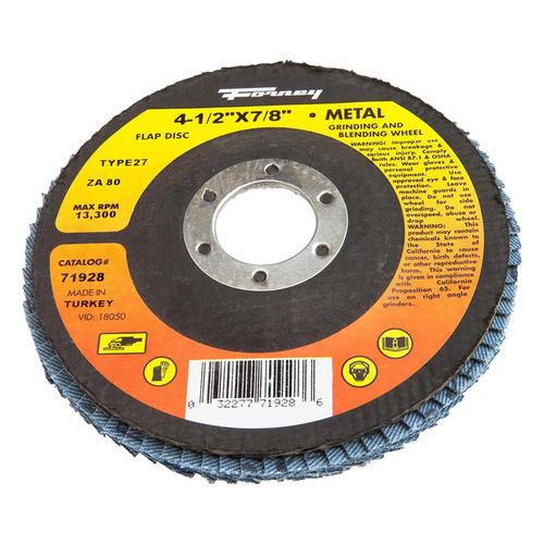 Flap Disc 4-1/2" D X 7/8" Zirconia 80 Grit