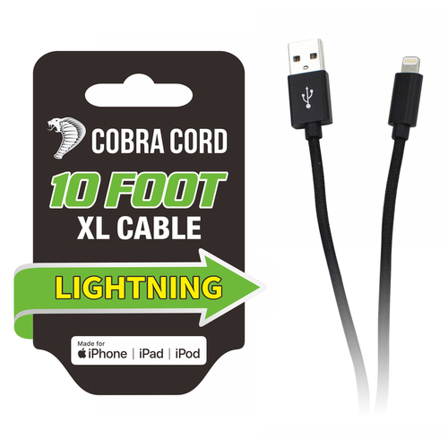 Diamond Visions 01-2644 Apple Charging Cable Cobra Cord Lightening Black