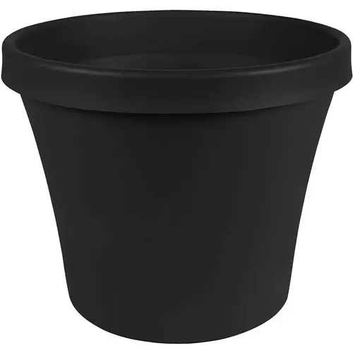 Planter Terra 16.9" H X 20" D Plastic Rim Black Black