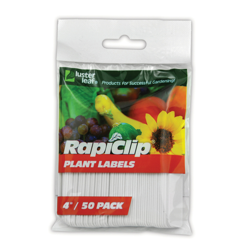 Luster Leaf 827-XCP12 Plant Label Rapiclip 4" H X 0.625 W White Plastic White - pack of 12