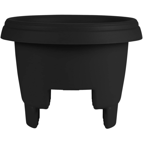 Bloem DR1200 Deck Rail Planter 9" H X 12" D Plastic Rim Black Black