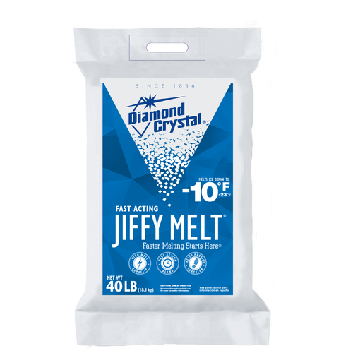 DIAMOND CRYSTAL 100012607 Ice Melt Jiffy Melt Magnesium Chloride/Sodium Chloride Crystal 40 lb