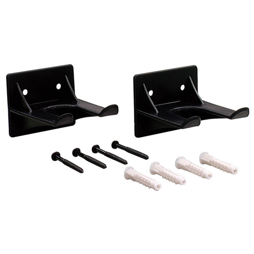 Hanger Holder 2.68" L Black ABS Hollow Wall Tool Double Black Pair