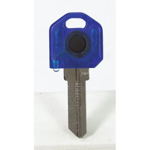 Key Blank w/Flashlight Keylights House Single For Kwikset KW1/Weiser WR3 and WR5 Blue/Silver