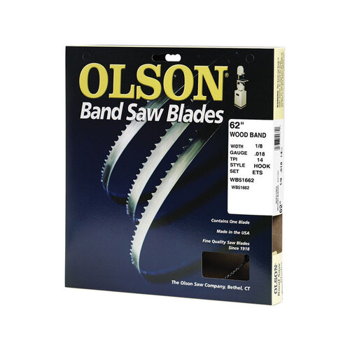 Olson WB51662DB Band Saw Blade 62" L X 0.1" W Carbon Steel 14 TPI Hook teeth