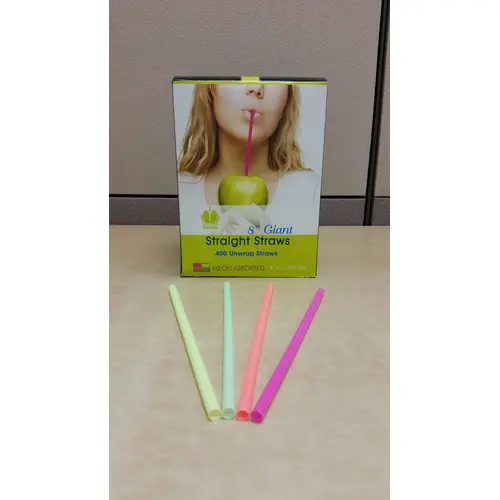GOLDMAX 39191 STRAWS STRAIGHT UNWRAPPED NEON GIANT 8