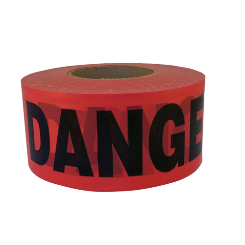 Barricade Tape 1000 ft. L X 3" W Plastic Danger Red Red
