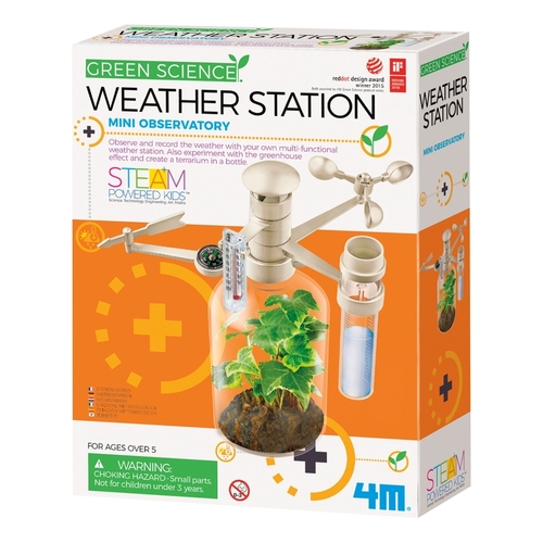 Toysmith 4573 Weather Station Toy 4M Green Science Plastic Silver Silver